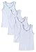 Sportoli Girls Ultra Soft 100% Cotton White Tank Top Undershirts - Size 7/8, Pack of 4