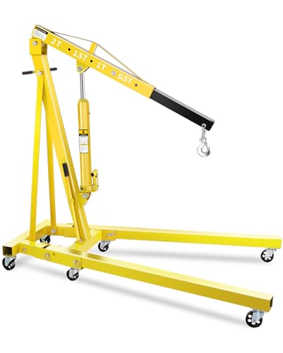 Photo 1 of ***PARTIAL SET*** EliteEdge 2 Ton Hydraulic Engine Hoist Crane, Folding Heavy-Duty Cherry Picker with 6 Locking Wheels & 4 Boom Positions, for Truck/SUV Engines, Garage Workshop, Industrial Lifting (Net Wt. 157 lbs)