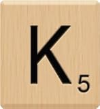 (10) Scrabble Letter Tile 'K', Real Cut Hardwood Tiles for Crafts, Individual Letter K's