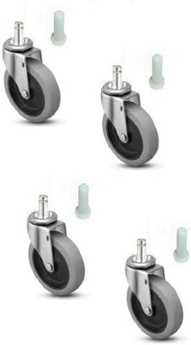 Set of 4 New Rubbermaid Mop Bucket Casters with 3" Non-marking Wheels and 7/8" A
