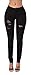 Ermonn Women's High Waist Distressed Ripped Denim Jeans Stretch Pants