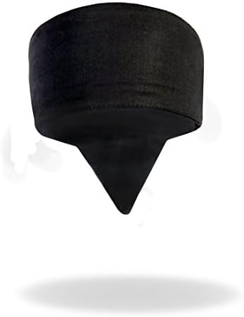 Solid Black Road Wrap Headband Head Wrap Biker Bandanna Sweatband and Velcro