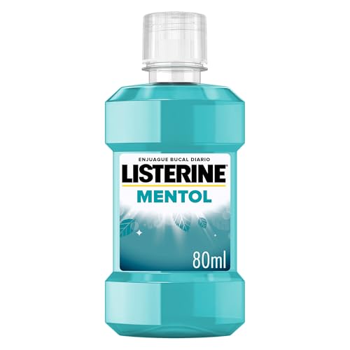 Mentol 80 ml, enjuague bucal con flúor, colutorio bucal con 24 horas de protección, elixir bucal mentolado para un aliento fresco duradero