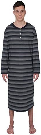 Comfort Knit Sleepwear Mens 100% Cotton Knit Nightshirt Sleep Shirt (Boys 16, Navy)