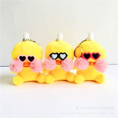 Cute Trend Hyaluronic Acid Little Yellow Duck Feather Key Chain