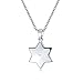 Hanukkah Magen Judaic Inlay Created Blue Opal Star Of David Pendant Necklace For Bat Mitzvah For Women Teen .925 Sterling Silver