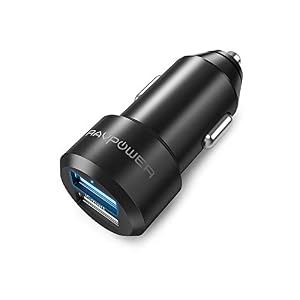 Auto Ladegerät RAVPower 2-Port 24W 5V/4.8A Mini Kfz Ladeadapter mit Aluminium-Legierung Gehäuse für iPhone 11, 11 Pro,11 Pro Max iPhone X XS XR XS Max, Galaxy S9 S8 Plus, Huawei, HTC, MP3 usw.