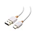 Cable Matters 3-Pack USB to USB C Charging Cable 6.6 ft with 3A Fast Charging in White for iPhone 16/15, Samsung Galaxy S23 Ultra, S23, S22 Note 20, LG G8, Google Pixel 7a, iPad Pro, Nintendo Switch