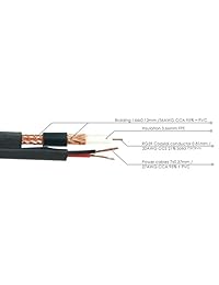 Cable de cable coaxial RG59 siamés de Nordstrand de 500 pies para cámara de seguridad CCTV Combo de video y potencia 20 AWG