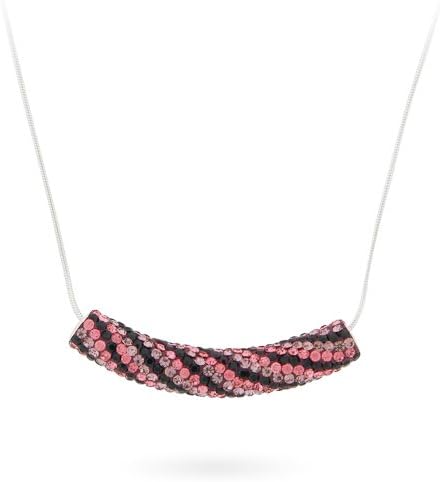 Ryssa925 Silver Swarovski Crystal Curved Flute Nights of Paris Amethyst Crystals ( Incl Necklace)
