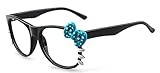 FancyG® Cute Fashion Glass Frame Eyewear with Bow Tie Cat Eyes Whiskers NO LENS