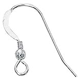 10 Fish Hook Earrings Sterling Silver Earwires with Ball 21 Gauge