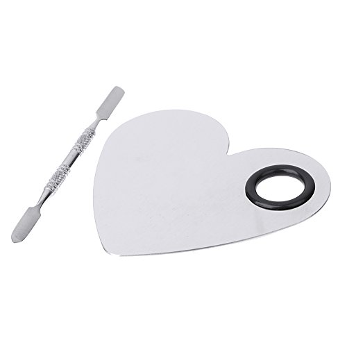 Jocestyle Cosmetic Palette Polish Holder Paint Palette Stainless Steel Mixing Mini Palette Manicure Makeup Tool (Style D)