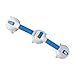 MABIS Shower Grab Bar, Swivel Bathroom Safety Grab Bar, Suction Cup Grab Bar with Safety Indicator, Easy No Tool Assembly, 19.5 Inches, Blue and White
