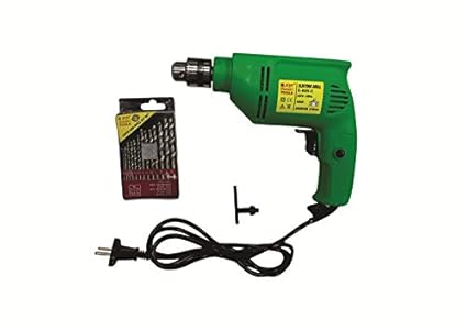 Jon Bhandari Tools Powerful Electric Drill Machine 10 mm Reverse and Forward 400W 2600RPM with 13 Pieces HSS Drill Bit Set