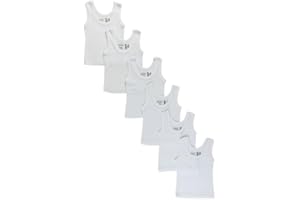 Bambini Unisex Baby 6-Pack Tank Tops - White, Medium 12-18 Months/up to 26 lbs