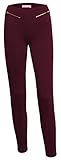 Women's Stretch Pull On Zip Detail Casual Straight Leg Career Pencil Pant