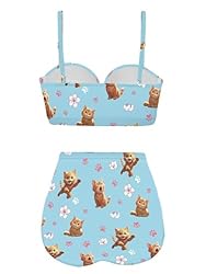 Howilath Women Two Piece Cute Kitty Paw Swimsuits