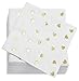 50 Pack Gold Foil Heart Disposable Cocktail Napkins, 5x5 Inch Folded Paper Napkin, Party Supplies for Wedding, Birthday, Bridal Shower, Anniversary, and Engagement Decorations