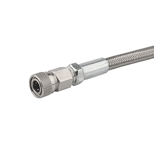 Gurlleu 4500psi Paintball Filling Hose Whip Extension Stainless Steel Air Fill Station & Charging System (24 inch)