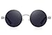 MERRY'S Gothic Steampunk Sunglasses for Women Men Round Lens Metal Frame S567(Silver&Black, 46)
