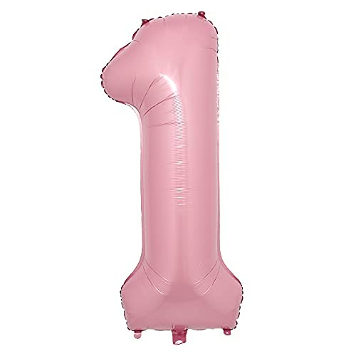Photo 1 of 16 Inch Pink Foil Number Balloons Digital Globos Birthday Wedding Party Decorations Ballons Baby Shower Supplies (16 inch 1 Pink)