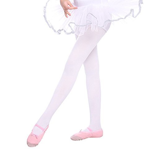 Girl's Ballet Dance Tights - Ultra-Soft Toddler Ballet Tights for Women (White Pink, 2 Pairs, XS)