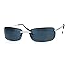 Rectangular Rimless Sunglasses Small Thin Metal Frame Spring Hinge