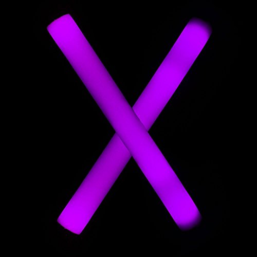 Fun Central 6 Pack - LED Supreme Foam Stick Baton Bulk - Light Up Batons for Wedding, Concert and Party - Purple