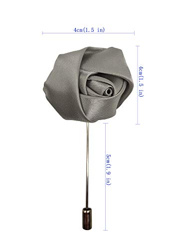 Sanrich Rose Boutonniere Men's Lapel Pins Satin Flower 12 Pack Groom Wedding Boutonniere Suit Brooch Outfit Accessories (assorted colors)
