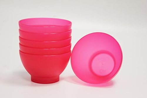 Coza Design- Eco Friendly Plastic Bowl for cereal, dessert, ice cream, soup (Microwave and Dishwasher Safe) (10 oz, Pink)