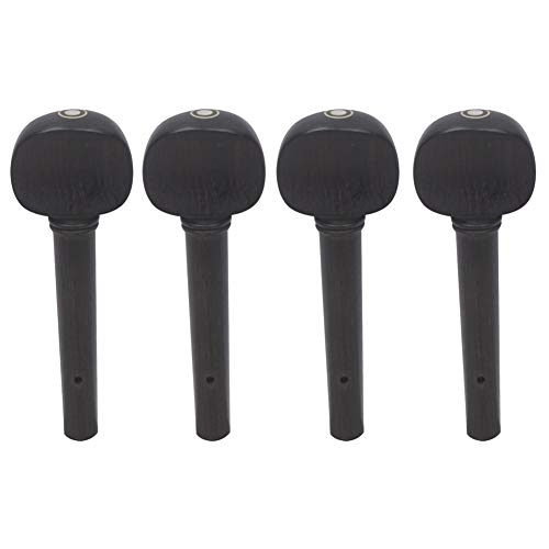 BEESCLOVER 4 Pcs 4/4 Ebony Wood Violin Fiddle Tuning Pegs Endpin Set Replacement Tool for ce