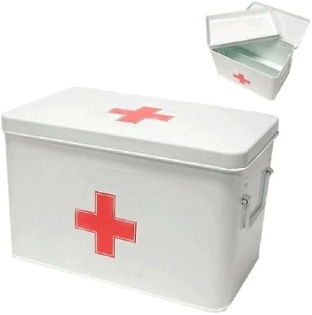 BOTIQUIN METAL BLANCO 31,5X19X20,5 CM: Amazon.es: Hogar