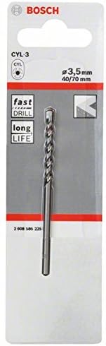 Bosch 2608585225 Concrete Drill Bit, 3.5mm x 40mm x 70mm, Silver, diameter 3,5 x 40 x 70 mm