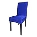 Gold Fortune Spandex Fabric Stretch Removable Washable Dining Room Chair Cover Protector Seat Slipcovers Set of 4 (Royal Blue)