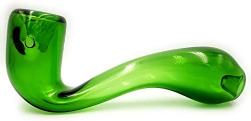 WLLP 5.5 Inch Portable Art Glass,Small Size and Beautiful,Heat Resistant,Can be Used as a Collectible(Gemstone Green).