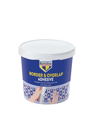 Adhésif Bartoline pour bordures, 1 kg pour 40 m – pour bordures décoratives et vinyle, fixe les joints, répare les revêtements muraux déchirés, séchage rapide, forte adhérence.