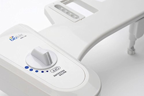 Bio Bidet BB-70 Fresh Spray Non-Electric Bidet Toilet Seat Attachment, Retractable Self Cleaning Nozzle, Brass Inlet Valve Metal Hose, Water Pressure Control, Easy DIY Install, White - Thumbnail 2