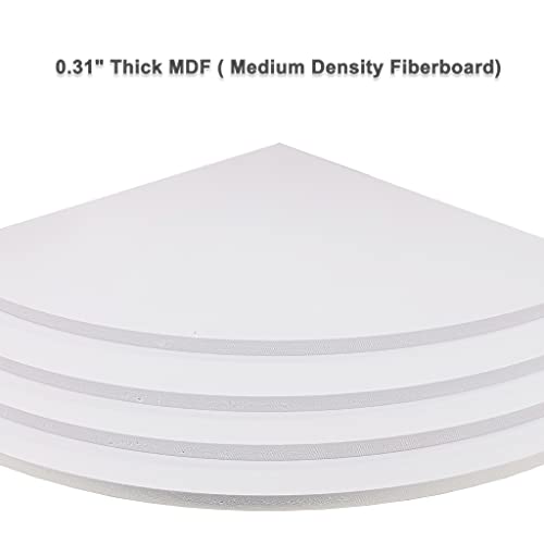 IronBuddy 4 Tier Floating Corner Shelf White Wall Mounted Corner