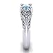 LI&HI Dolland Women's Silver Oval Cut Natural Aquamarine Cubic Zirconia Ring Engagement Ring,7#