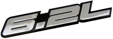 6.2L SILVER BLACK Border Aluminum Adhesive Sticker Decal Emblem Badge for GM General Motors Performance Chevy Chevrolet Corvette C6 ZR1 Camaro SS RS Pontiac G8
