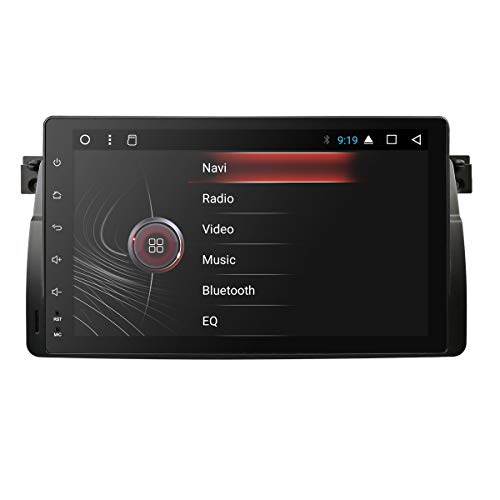 hizpo Android 7.1 System 9 Inch Car Stereo Player in Dash GPS Radio Stereo 1 Din Multimedia Touch Screen Bluetooth 4.0 Wifi 4G Sub Volume Control for BMW 3 Series E46
