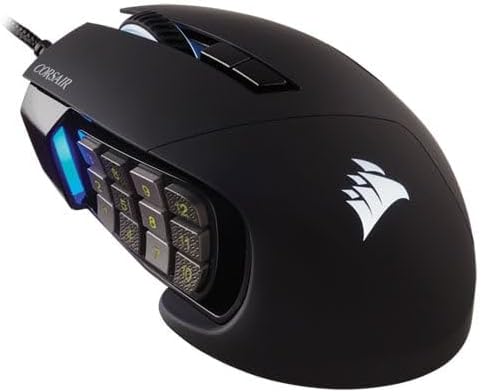 Scimitar ELITE RGB Mouse Gaming Ottico per MOBA/MMO 18000 DPI, Nero