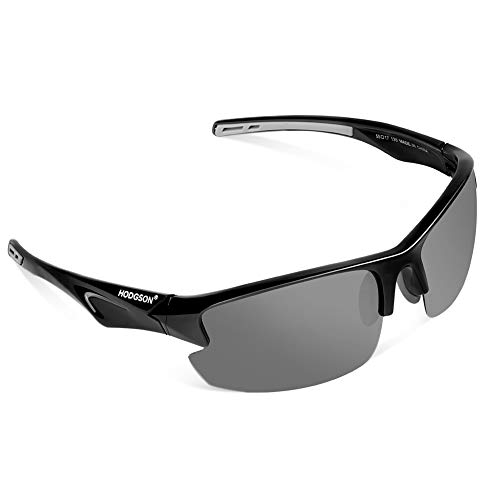 Polarized Sports Sunglasses for Men Women Cycling Fishing Outdoor Driving Golf Baseball Glasses TR Unbreakable (Black-Gray)