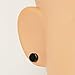 MJartoria Black Acrylic Round Magnetic Clip On Stud Earrings