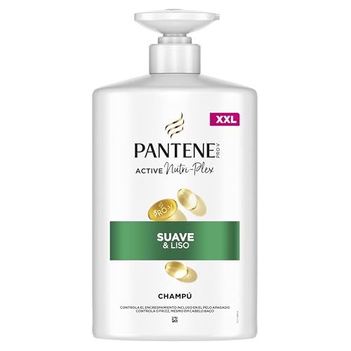 Pro-V Suave y Liso Champú 1000ml dispensador, Pelo Encrespado y Apagado. Limpieza Suave. Protege Enlaces Capilares. Sin Siliconas. Nutri-Plex