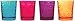 Circleware Double Old Fashioned Whiskey Juice Beverage Glasses, Set of 4 13 Ounce, Multicolor, Glassware for Water, Beer, Wine, Liquor, Iced Tea Punch & All Drinks, Color Circles