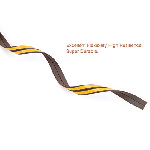 50 Feet, Weather Stripping,Door Window Adhesive Seal Strips for Windproof, Soundproof, Dustproof, Collision Avoidance, Weatherproof Seal (I BROWN) - Thumbnail 2