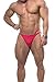 Men's Bodybuilding Contest Physique Posing Trunks Competition Suit Shorts,Red,Small