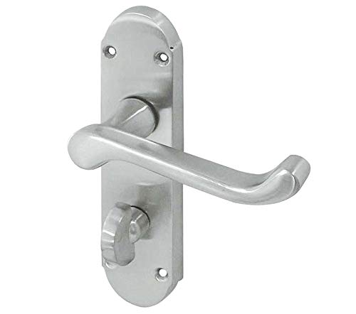 JEDO Epsom Bathroom Lever Handle Set - Satin Chrome Finish 169MM X 40MM